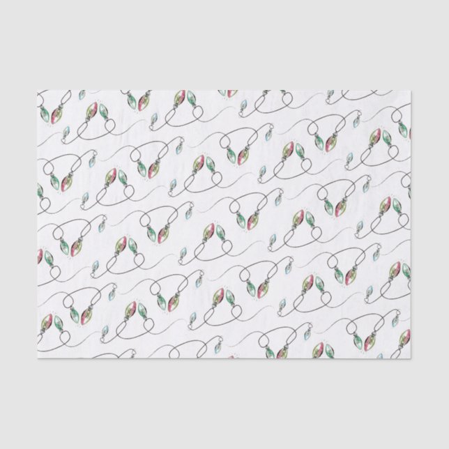 Weihnachtspapier Moderne Leuchtenreihe Seidenpapier (Vorderseite)