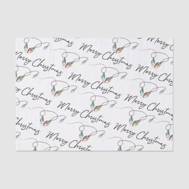 Weihnachtspapier Moderne Leuchtenreihe Seidenpapier (Vorderseite)