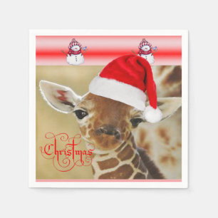 Weihnachtspapier Napkins Giraffe Serviette