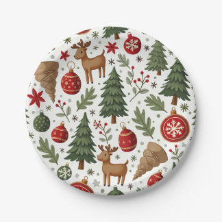 Weihnachtspapier-Party Pappteller
