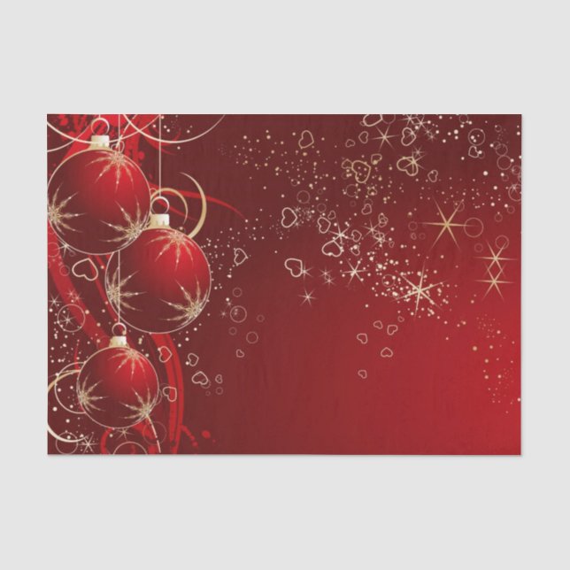 Weihnachtspapier/Rote Ornamente Seidenpapier (Vorderseite)