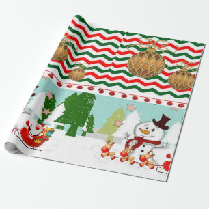 Weihnachtspapier Schneemann Geschenkpapier