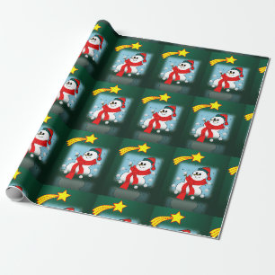 Weihnachtspapier Schneemann Geschenkpapier