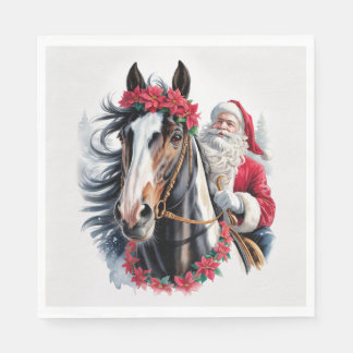 Weihnachtspapier Serviette Santa auf einem Paint H