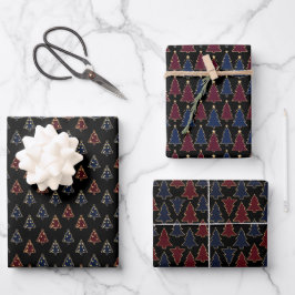Weihnachtspapier-Set mit 3 Designs Geschenkpapier Set