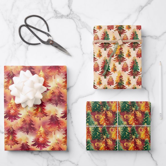 Weihnachtspapier-Set mit 3 Designs Geschenkpapier Set (Vorderseite)