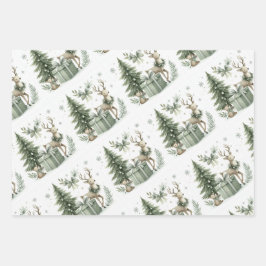 Weihnachtspapier - Set von 3 Jahren Geschenkpapier Set