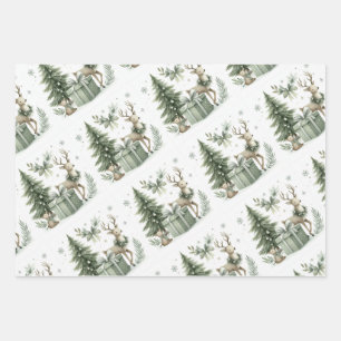 Weihnachtspapier - Set von 3 Jahren Geschenkpapier Set