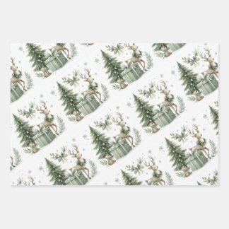 Weihnachtspapier - Set von 3 Jahren Geschenkpapier Set