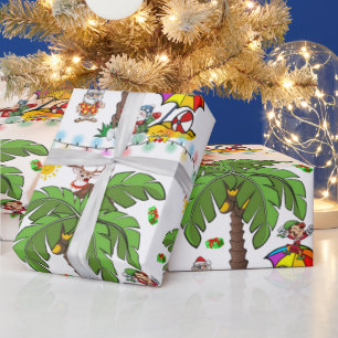 Weihnachtspapier Sommer Beach Bum Weihnachtsmann Geschenkpapier