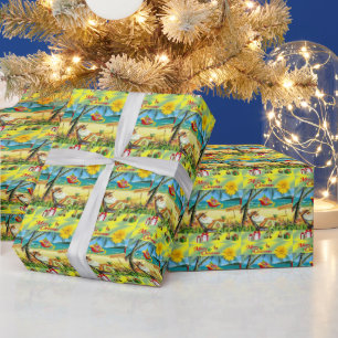 Weihnachtspapier Sommer Strand Santa Geschenkpapier