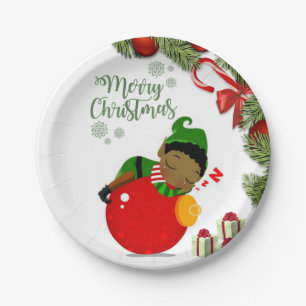Weihnachtspapier-Teller, Elf Pappteller