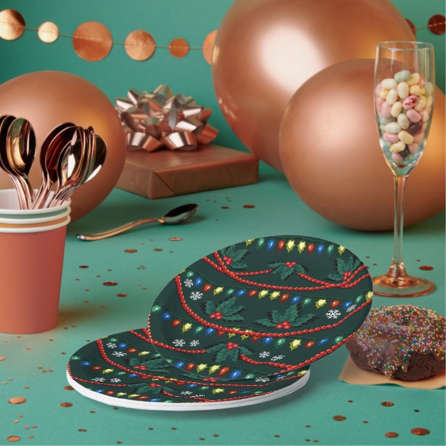 Weihnachtspapier Teller Weihnachtsbaum Party Telle (Multi)