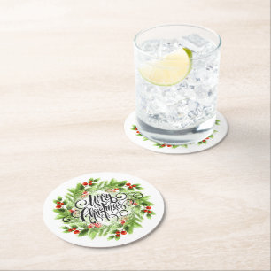Weihnachtspapier-Untersetzer Runder Pappuntersetzer