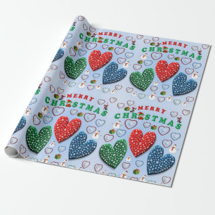 Weihnachtspapier Vintage Herzen Geschenkpapier