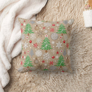 Weihnachtspapier von Silvery Kraft Kissen