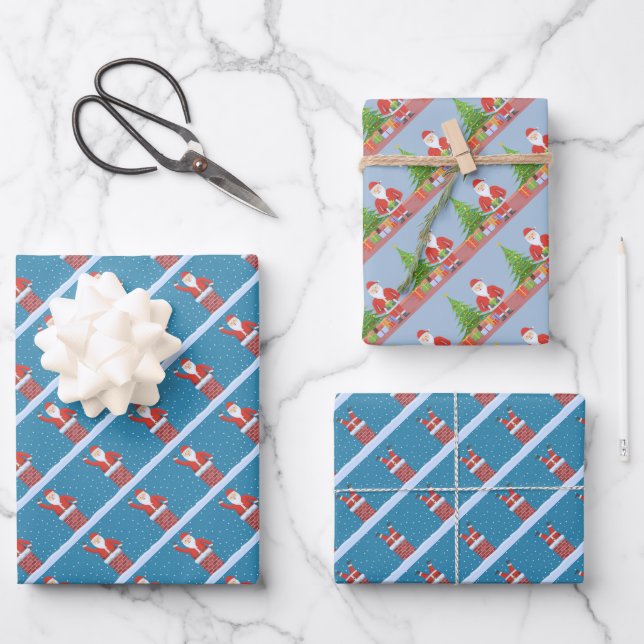 Weihnachtspapierblätter Geschenkpapier Set (Vorderseite)