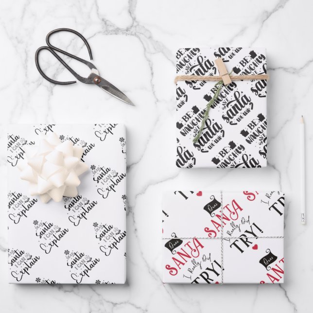 Weihnachtspapierblätter Geschenkpapier Set (Vorderseite)