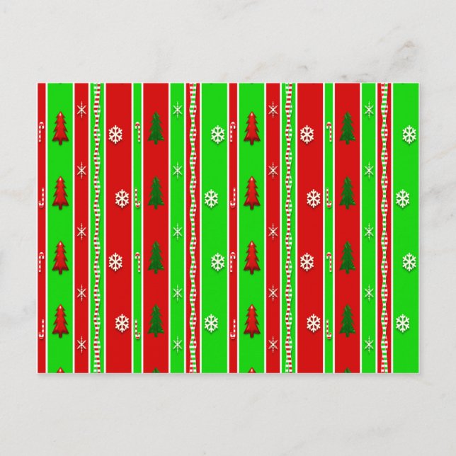 Weihnachtspapiermuster Feiertagspostkarte (Vorderseite)