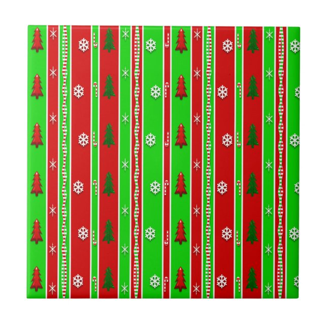 Weihnachtspapiermuster Fliese (Vorderseite)