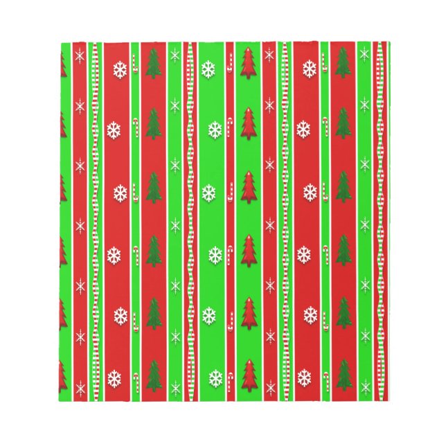 Weihnachtspapiermuster Notizblock (Vorderseite)