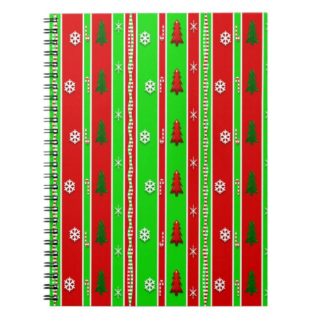 Weihnachtspapiermuster Notizblock (Vorderseite)