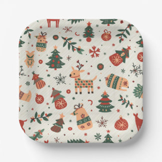 Weihnachtspapierplatte Pappteller