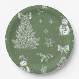 Weihnachtspapierteller grün toile pappteller