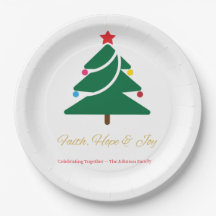 Weihnachtspapierteller mit festlichen Motiven