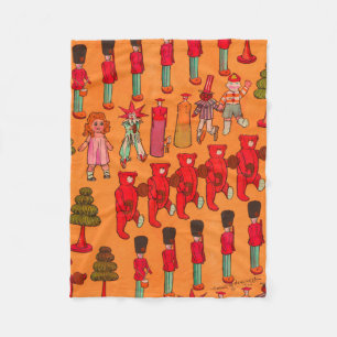 Weihnachtsparade mit antiken Spielzeugen 1907 Puck Fleecedecke