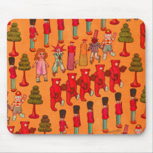 Weihnachtsparade mit antiken Spielzeugen 1907 Puck Mousepad