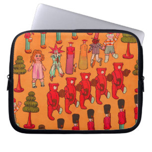 Weihnachtsparade mit Vintage-Spielzeug 1907 Puck-M Laptopschutzhülle