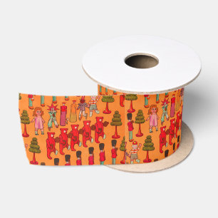 Weihnachtsparade mit Vintage-Spielzeug 1907 Puck-M Satinband
