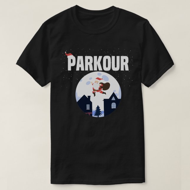 Weihnachtsparkour Santa Flying Santa T-Shirt (Design vorne)