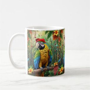 Weihnachtsparrot als Weihnachtsmann-76349 Kaffeetasse