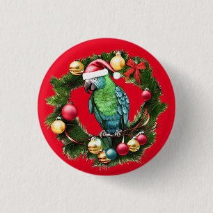 Weihnachtsparrot Wreath Button