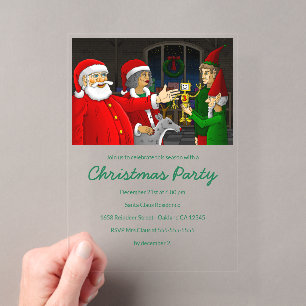 Weihnachtsparty-Einladung des Weihnachtsmanns Acryleinladungen