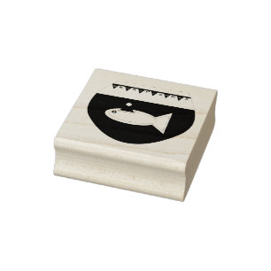 WeihnachtsParty Goldfish Wood Art Briefmarke Gummistempel