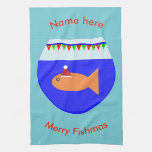 WeihnachtsParty Goldfsh Custom Handtuch