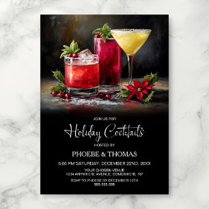 Weihnachtsparty mit Poinsettien-Cocktail Einladung
