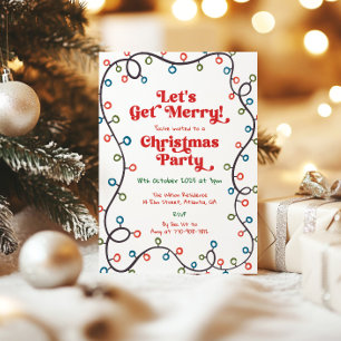 Weihnachtsparty mit skurrilen Handzeichnungen Einladung