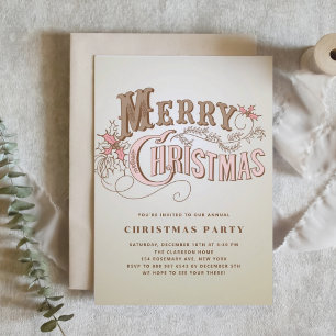 Weihnachtsparty mit Vintage Western-Typografie Einladung