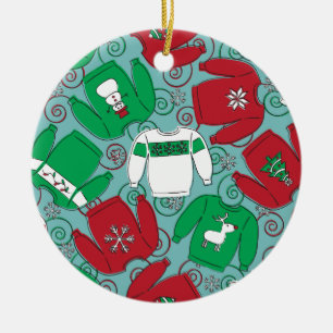 Weihnachtsparty Sweaters Keramik Ornament