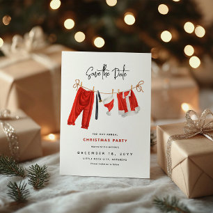 Weihnachtspartysave-the-Date mit festlicher Wäsche Feiertagspostkarte