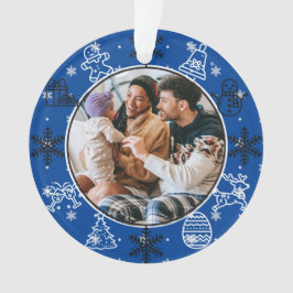 Weihnachtspass | Doppelseitige Bezeichnung & Foto  Ornament