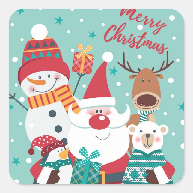 Weihnachtspass Quadratischer Aufkleber (Vorderseite)