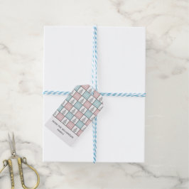 Weihnachtspastel Blau und Rosa Modernes Muster Geschenkanhänger
