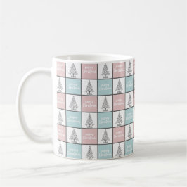 Weihnachtspastel Blau und Rosa Modernes Muster Kaffeetasse