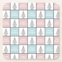 Weihnachtspastel Blau und Rosa Modernes Muster