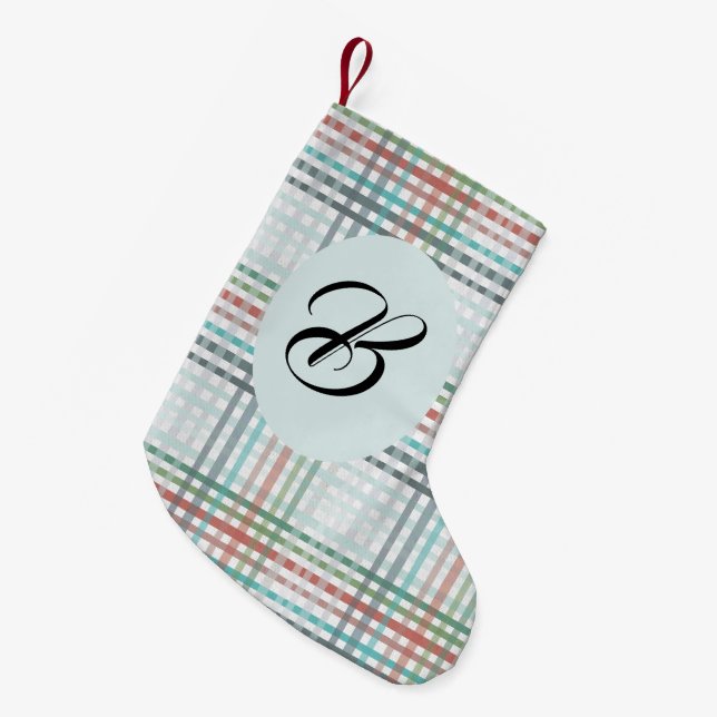 Weihnachtspastel kariert. Benutzerdefiniert mit de Kleiner Weihnachtsstrumpf (Vorderansicht (hängend))